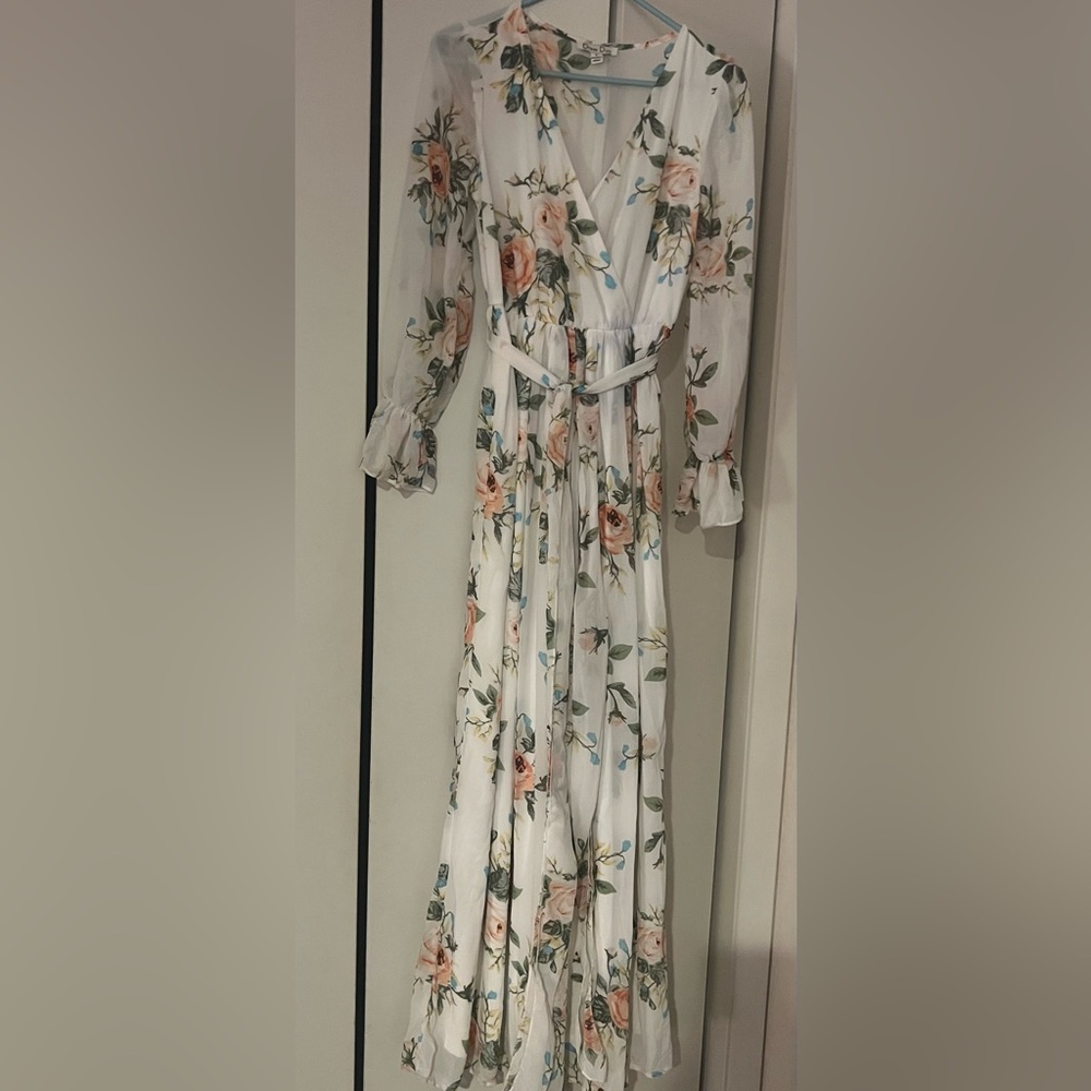 Dress day floral long maxi dress S